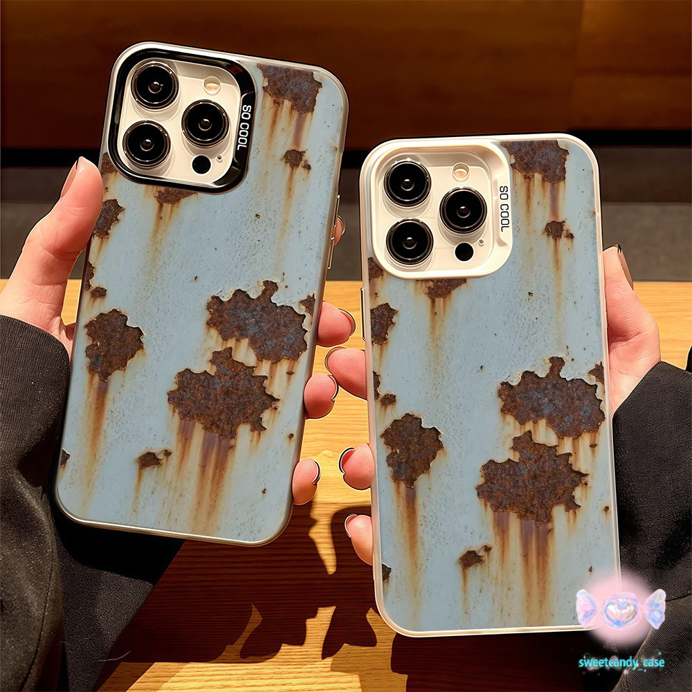 จัดส่งในพื้นที่ เคสไอโฟนไอโฟน คุณภาพสูง สไตล์ย้อนยุคเก่า ติดตามเป็นสนิม For IPhone16 15 14 13 12pro 7 8plus Promax XR XS