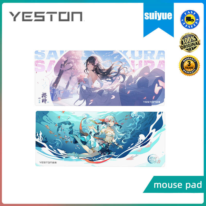 Yeston แผ่นรองเมาส์ขนาดใหญ่ที่สวยงามสําหรับเล่นเกมสํานักงานที่ทนทาน