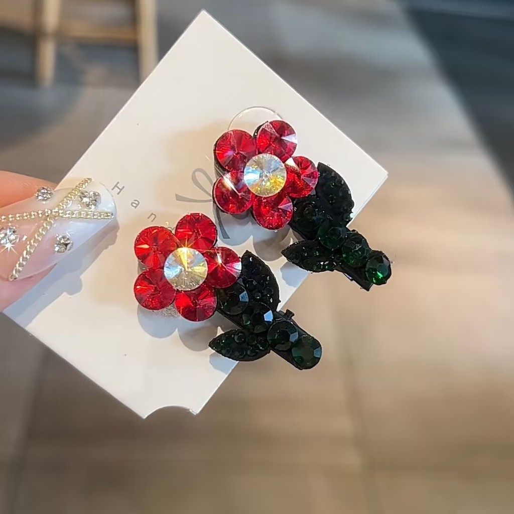 คุณภาพสูงระดับไฮเอนด์เวอร์ชั่นเกาหลีหวานคลิปขนาดเล็กดอกไม้แบน ใบเรียกเก็บเงินเป็ด คลิปคลิปด้านข้างแฟชั่นสีหน้าผากผมหัก - รูปที่ 4