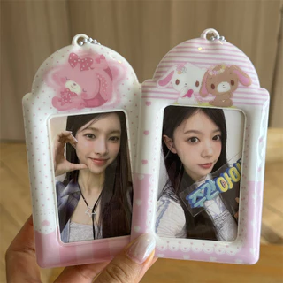 สตรอเบอร์รี่ Xiaomei Gemini 10 ซม.ผู้ถือบัตรโพลารอยด์ Aidou การ์ดขนาดเล็ก Campus Card Storage กระเป๋าแสดงจี้