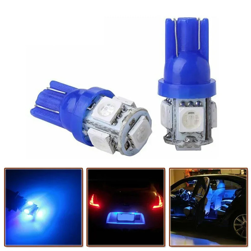 1 ชิ้น หลอดไฟหรี่ ขั้วT10 W5W LED 5 ชิพ 5SMD 5050 สําหรับติดป้ายทะเบียนรถยนต์