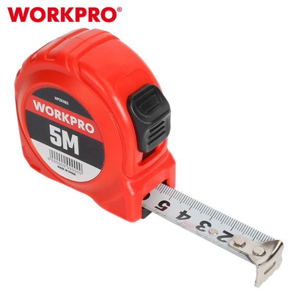 GlobalHouse WORKPRO ตลับเมตรพลาสติก 5Mx19mm รุ่น WP261035 สีแดง สินค้าของแท้คุณภาพดี