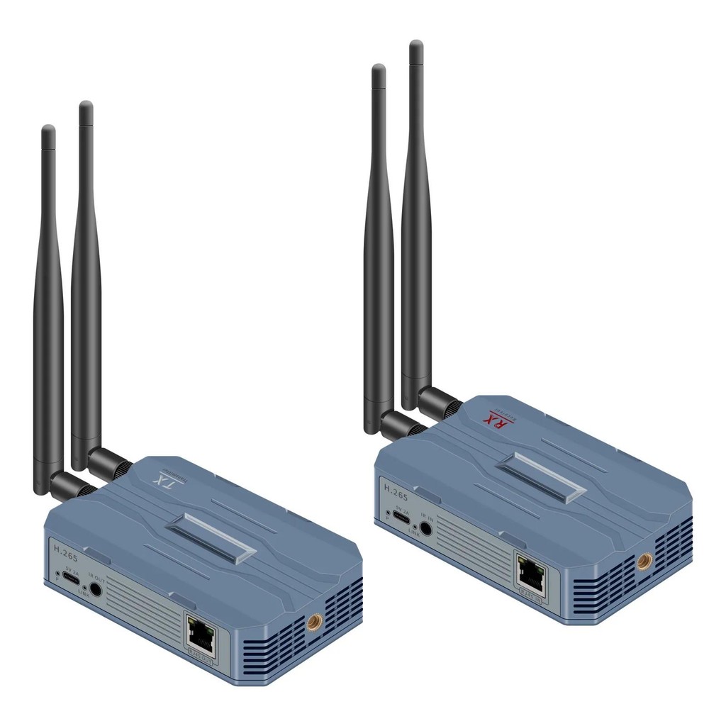 1080p 4K Wireless HDMI Extender 250M เครื่องส่งสัญญาณวิดีโอและตัวรับสัญญาณ VGA Ethernet สายพอร์ต PC 