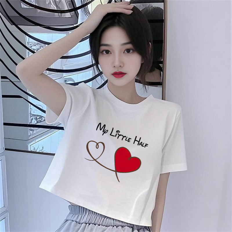 COD✅ (กรุงเทพจัดส่งสินค้า)BOOM Shop baby tee เสื้อเบบี้ทีลายวน เสื้อครอปท็อป แขนสั้น พิมพ์ลายหัวจ