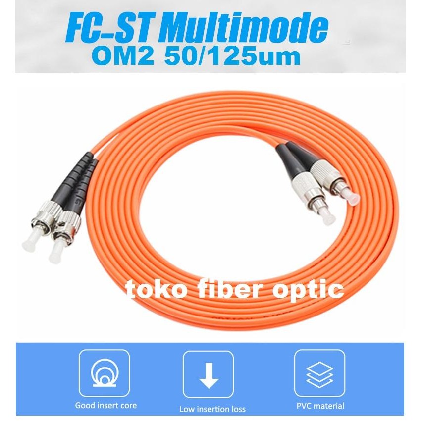 Patchcord ST FC / FC ST 5 เมตร Multimode OM2 Fiber Optic Duplex LSZH