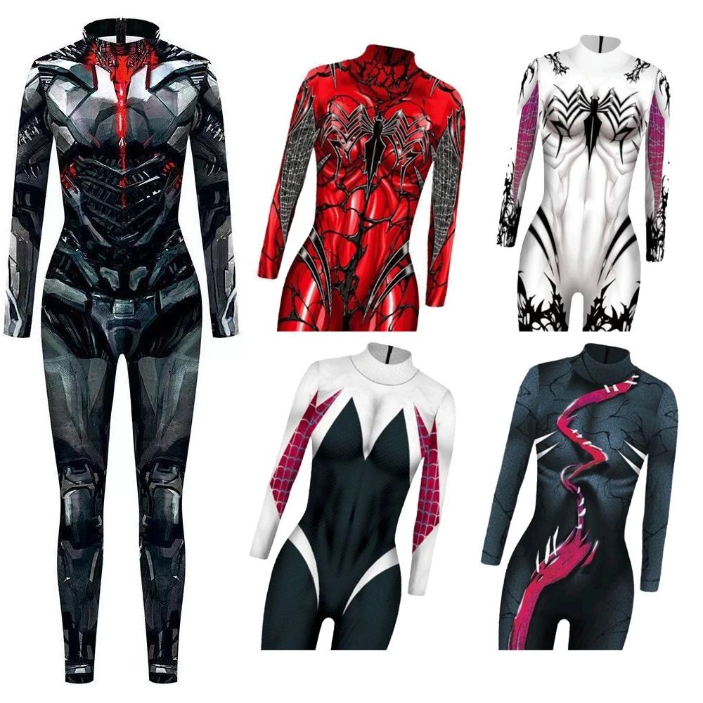 ชุดบอดี้สูท Gwen Stacy สำหรับ Steampunk และ Cyberpunk Cosplay พร้อมไซส์ XL+