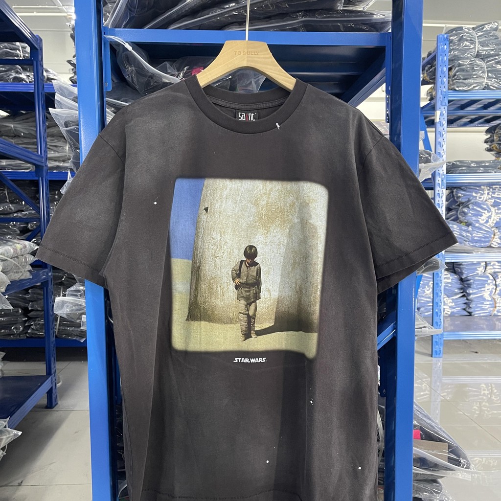 100%纯棉Saint Michael 25SS 联名潮เสื้อยืด