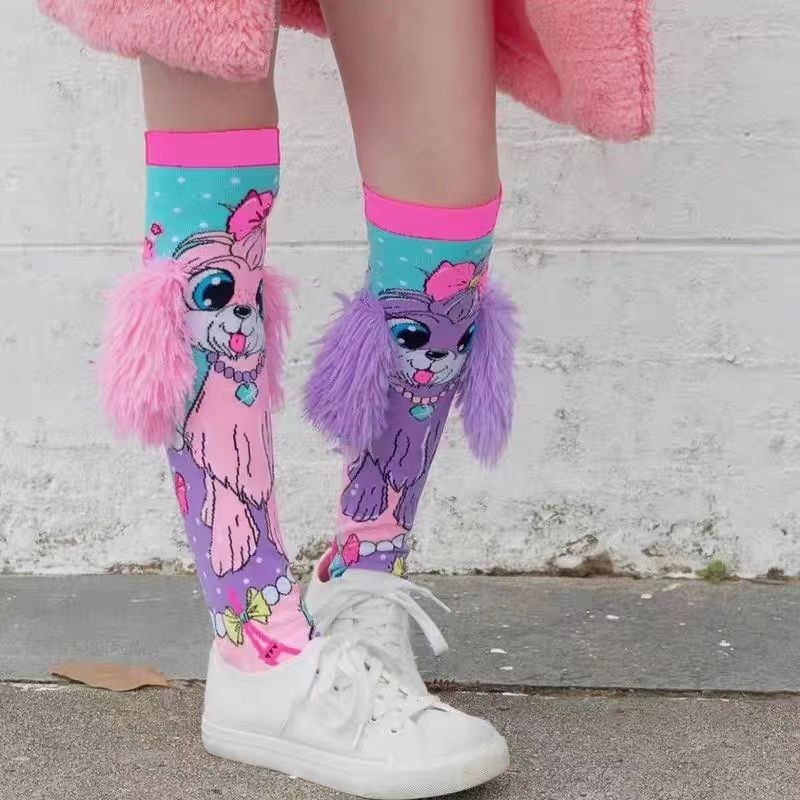 ถุงเท้าโอเวอร์เดอะคnees สไตล์การ์ตูนยอดนิยมสำหรับวันหยุด