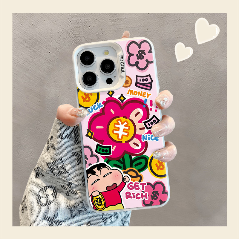 Get Rich Shinchan สําหรับ Vivo Y17 Y12 Y12S Y30 Y7S Y50 Y100 S10 S10E V23E V23 V25 V27 V29 X60 X70 X80 X90 X100 X200 PRO เต็มรูปแบบ IQOO 10 Pro 7pro 7P