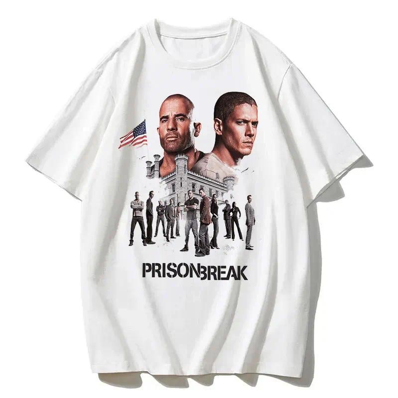 COD ผู้ชายเสื้อT Vintage Tv Series Prison Breakความงามเสื้อผ้าMichael Scofield Y2kเสื้อStreetwearพิม
