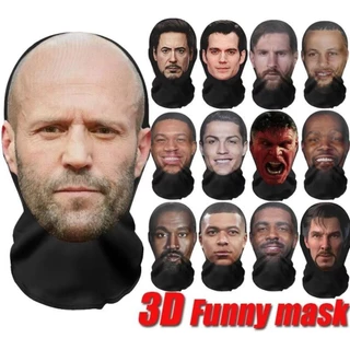 3D ตลก Face Mask Balaclava Ronaldo Messi Mr Bean Jason Statham Creative คอสเพลย์ Full Facial Face Masks ผู้ชายผู้หญิง