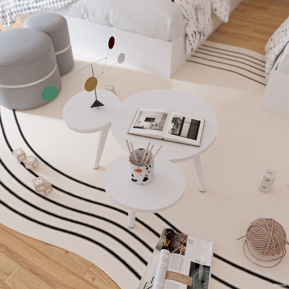 Disney Home โต๊ะกลางไม้ล้วน DISNEY รุ่น MICKEY-MC สีขาว (80x65x40 ซม.) แบรนด์ DISNEYHOME