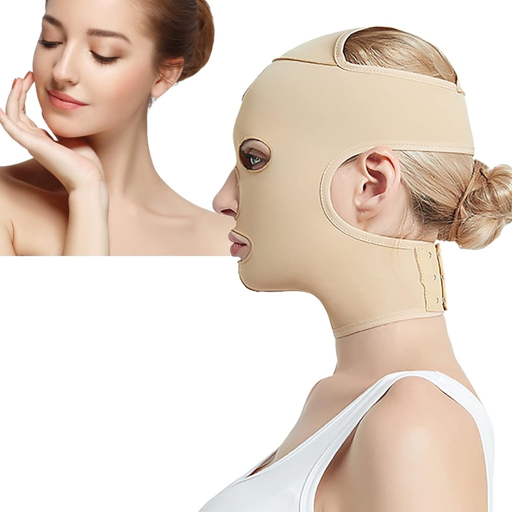 Vline Slimming Face Girdle Full Face Lifting Brace ต่อต้านริ้วรอย Face Shaping ใช้ทุกวัน (M) NL2I