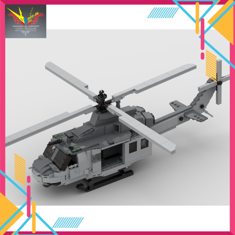 MOC Assembly Toy Military Model Army Helicopter UH1-Venom