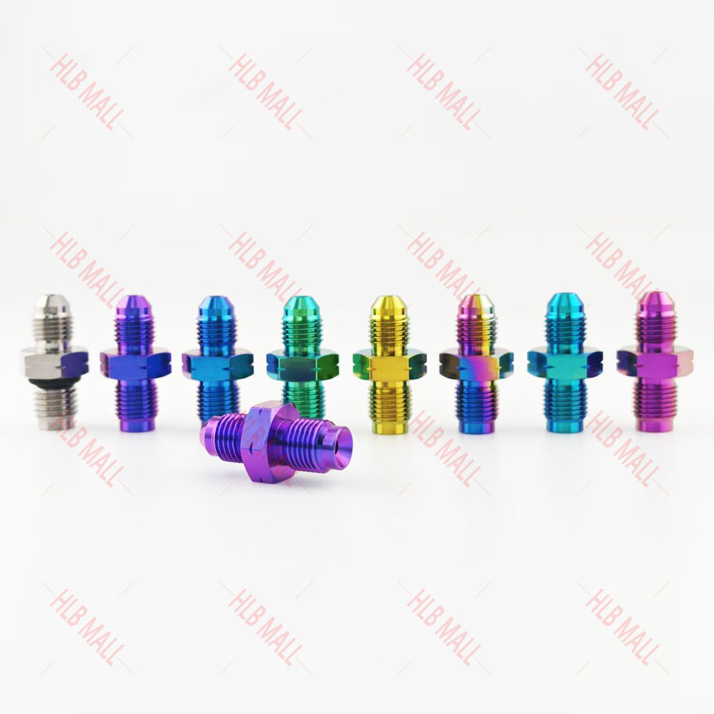 TC4/Gr5 ไทเทเนียม AN3 สายเบรคอุปกรณ์อะแดปเตอร์ AN3 ถึง M10X1.0 / M10X1.25 ชาย Bubble Flare Connector ราคา ถูกที่สุด ดีลบีเคเค แกลเลอรีภาพที่ 3