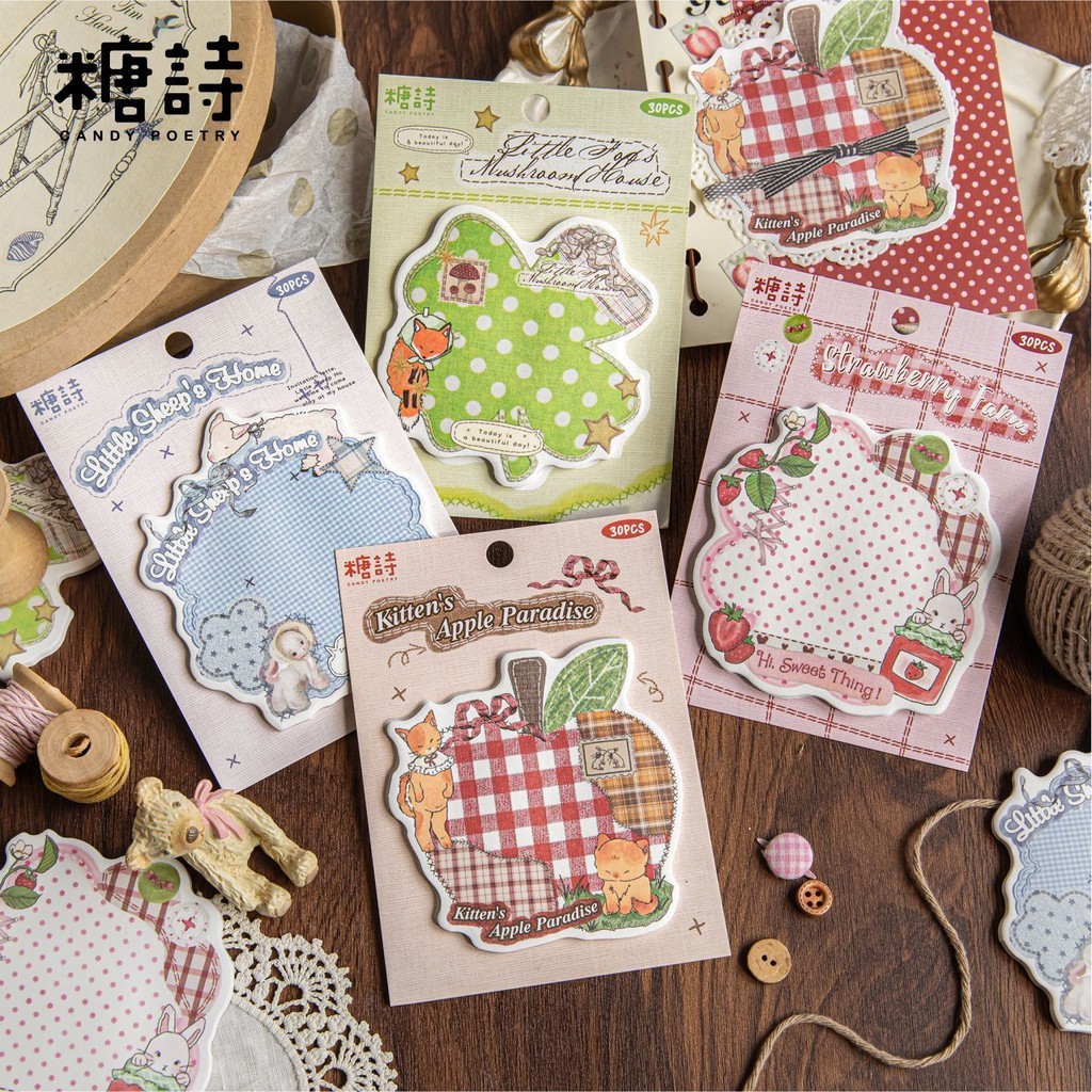 30 ชิ้น Sticky Notes ของขวัญน่ารัก Self Stick Notepads Kawaii Memo Notes สําหรับศึกษา Home Office School