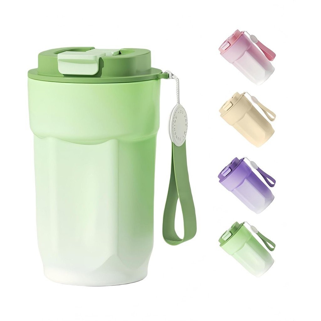 1/2 - Pack 15oz Portable Gradient Coffee Cups - Insulated, Leak - proof, 304 SUS, Anti - Slip. Ideal