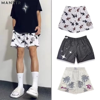 MANSTR [7 สี] กางเกงขาสั้นลําลอง พิมพ์ลายดาว สไตล์ฮิปฮอป สตรีท อเมริกัน แห้งเร็ว สําหรับผู้ชาย