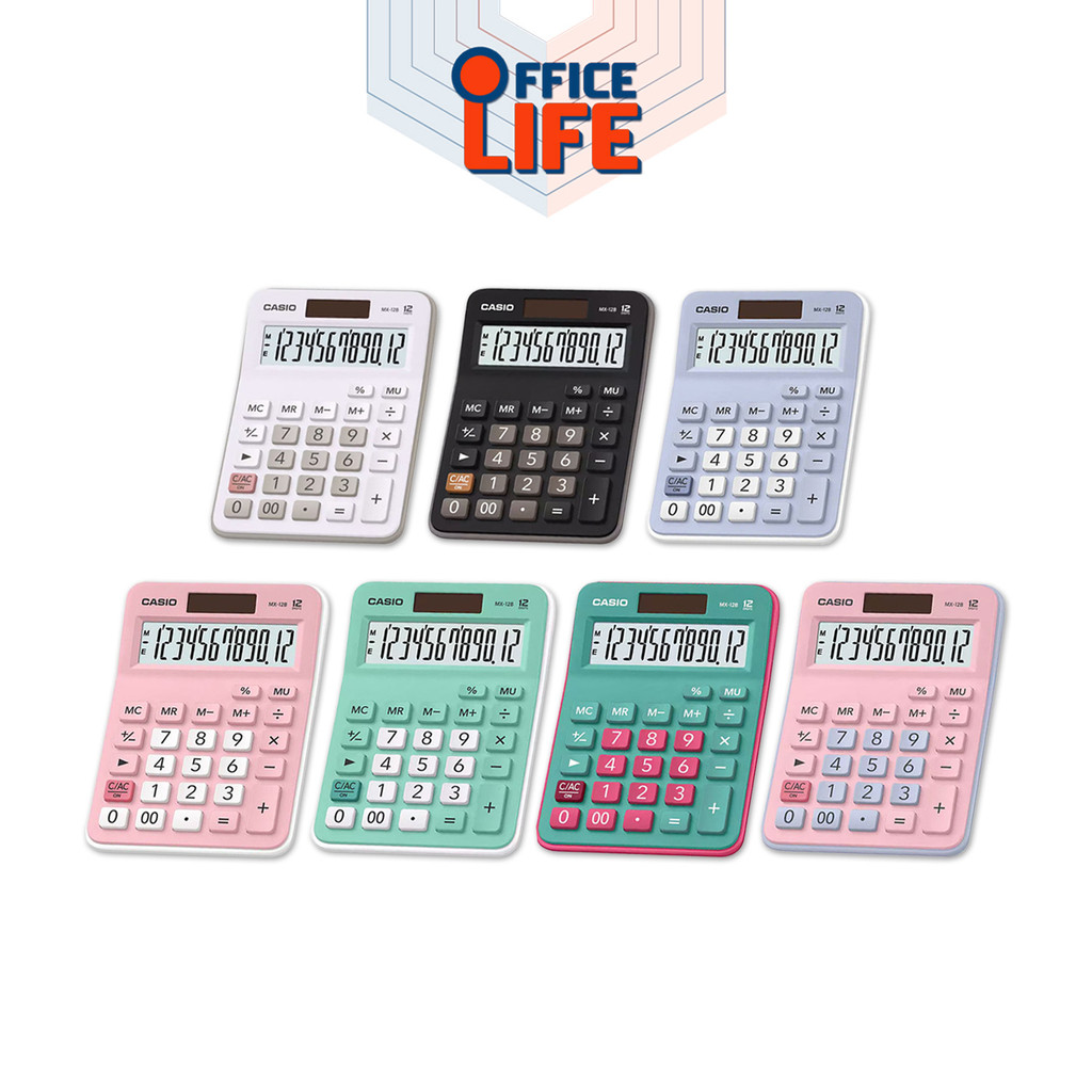 [ของแท้ มี สคบ. ทุกชิ้น] Casio (คาสิโอ) เครื่องคิดเลข รุ่น MX-12B เครื่องคิดเลขตั้งโต๊ะ แบบ 12 หลัก ประกัน2ปี (1เครื่อง)