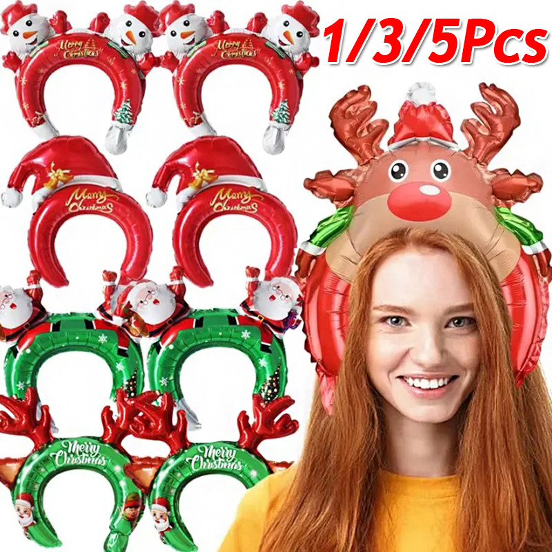 บอลลูนทรงผมแซนตาคลอสและหิมะแมน สำหรับตกแต่งงานคริสต์มาส