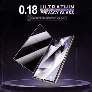 ฟิล์มกระจกกันมอง 0.18mm บาง จอโค้ง เต็มจอ กันแตก สแกนนิ้วมือได้ สำหรับ Samsung S24 S24PLUS S24UTLRA S25 S25PLUS S25UTLRA