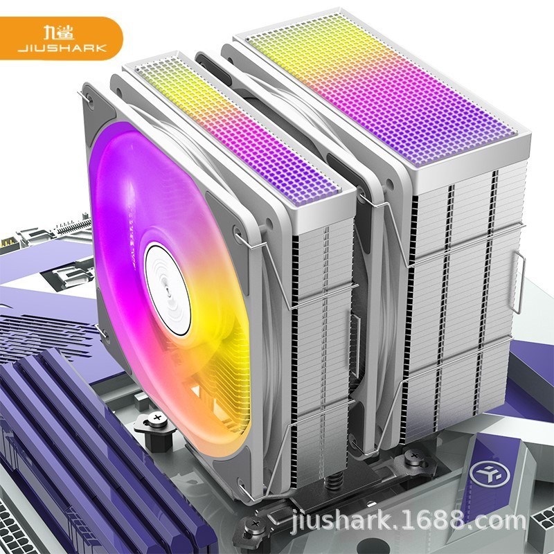 JIUSHARK九鲨JF500Ruby不挡内存CPU散热器双塔双风扇5热管15代AMD