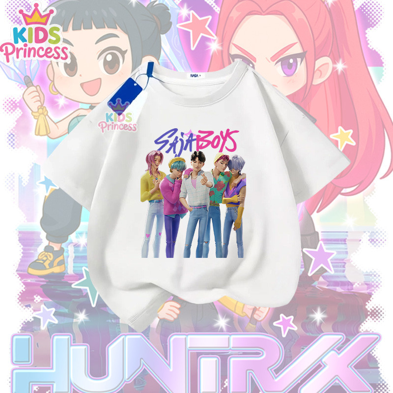COD (จัดส่งตลอด 24 ชั่วโมง) Kpop Demon Hunters ผ้าฝ้าย 100% เสื้อเชิ้ต 90-150CM N278