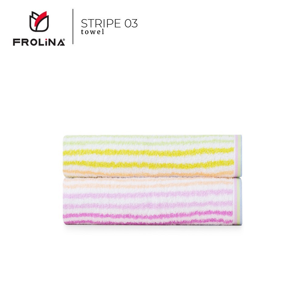 Frolina ชุดผ้าขนหนู ผ้าขนหนูเช็ดตัว ขนาดใหญ่ 30x60 นิ้ว Set 2 ผืน ดีไซน์ Stripe03
