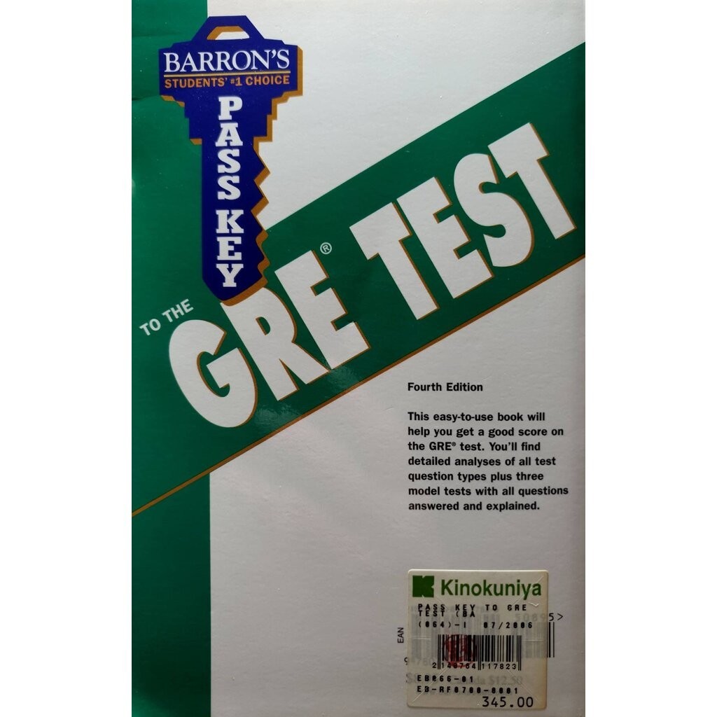 Barron's Pass Key to the GRE Test: Graduate Record Examination (Paperback)