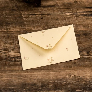 (En7) ซองจดหมาย ซองการ์ด ซองงานแต่ง สีครีม ลายดอกไม้ : ซองจดหมายลายสวยราคาถูก envelope