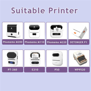 1 ม้วน Holographic เลเซอร์เงินกาวกระดาษสําหรับ Phomemo M110 M220 M200 E210 P50 DETONG P1 WP9520 สํานักงานติดฉลาก MAKER