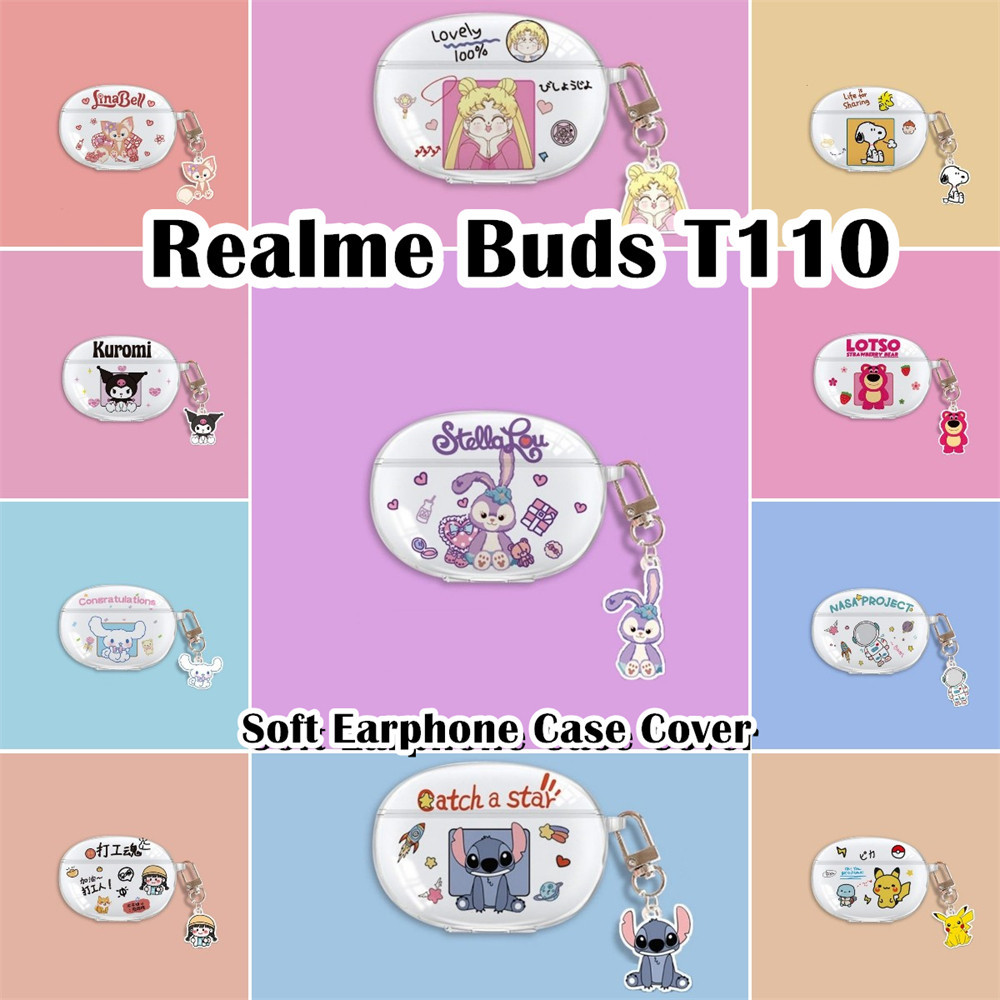 READY STOCK! นําไปใช้กับ Realme Buds T110 เคส Case เคสหูฟัง การ์ตูนน้ําเย็น ซิลิโคนนุ่ม เคส เคสหูฟัง