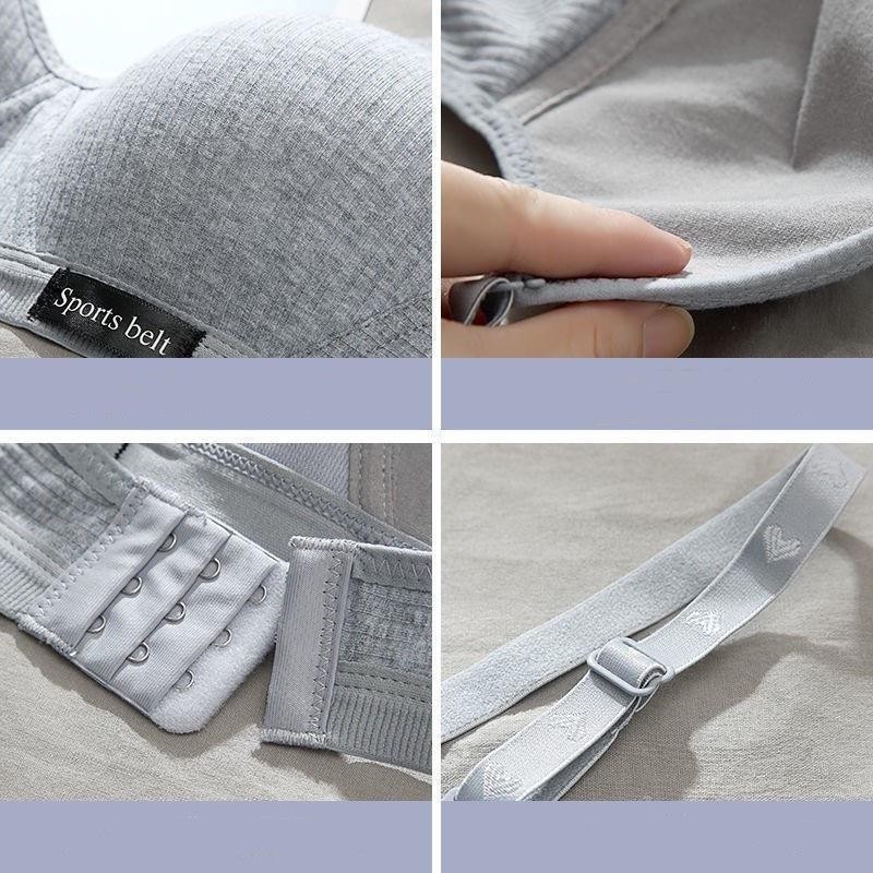Nubra Studio ชุดชั้นในนักเรียน เสื้อชั้นในผ้า ชุดชั้นในผ้าฝ้ายแท้ของผู้หญิง บราไร้โครง บราดันทรง รูปลักษณ์ที่สวยงามE008 thumbnail 4