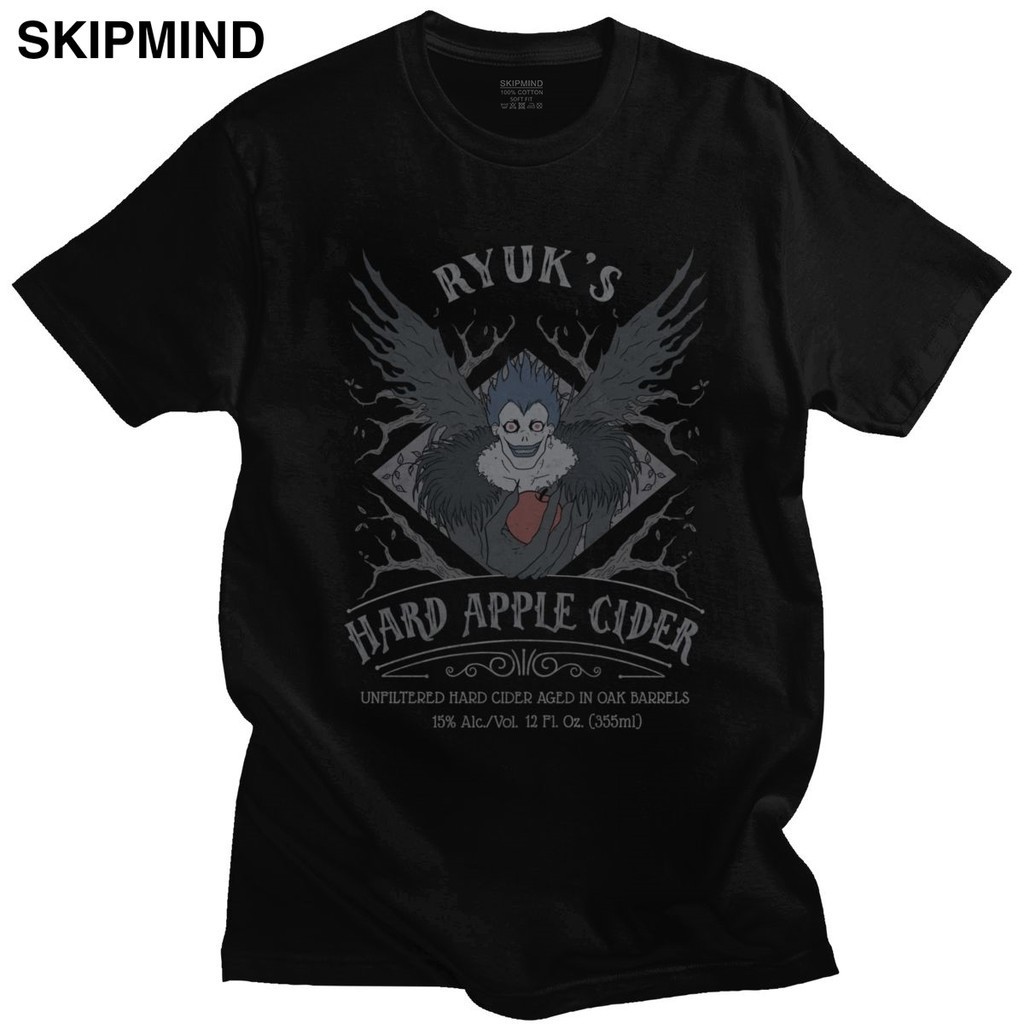 Vintage Anime Death Note T เสื้อสําหรับชาย Pre-shrunk Cotton Leisure เสื้อยืดแขนสั้น Shinigami Ryuk 