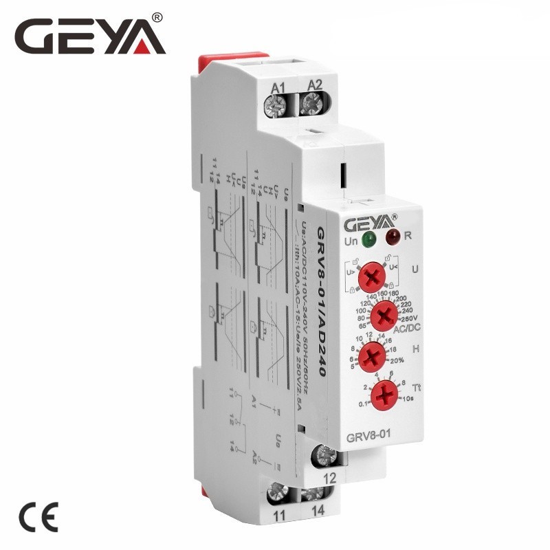 ❈GEYA DC12V Voltage Relay Over-voltage or Undervoltage Protection Relay 220V 10A Electrical Voltage