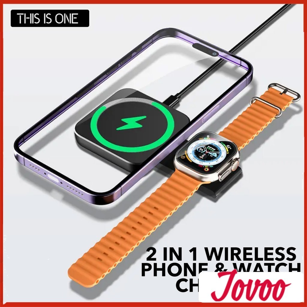 THIS IS ONE - Magnetic 2 in 1 Wireless Charger Qi2 15W Fast Wireless Charger เข้ากันได้กับ iPhone Wa
