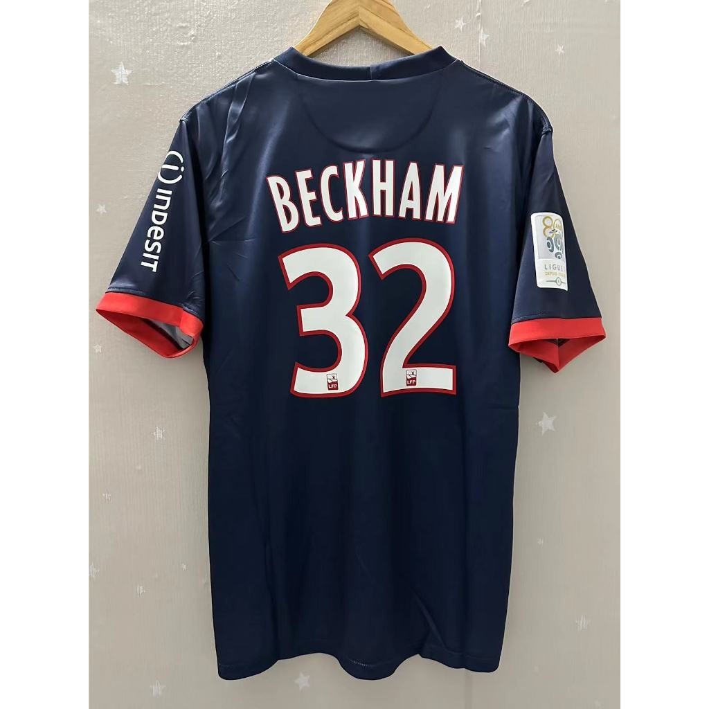 13-14 PSG BECKHAM เกษียณอายุคุณภาพสูง Home Retro Football Jersey เสื้อยืดที่กําหนดเอง IBRAHIMOVIC