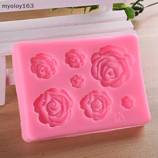 Myoloy Rose ดอกไม้แม่พิมพ์ซิลิโคนเค้กตกแต่งเครื่องมือ Candy Clay ช็อกโกแลต Fondant TH