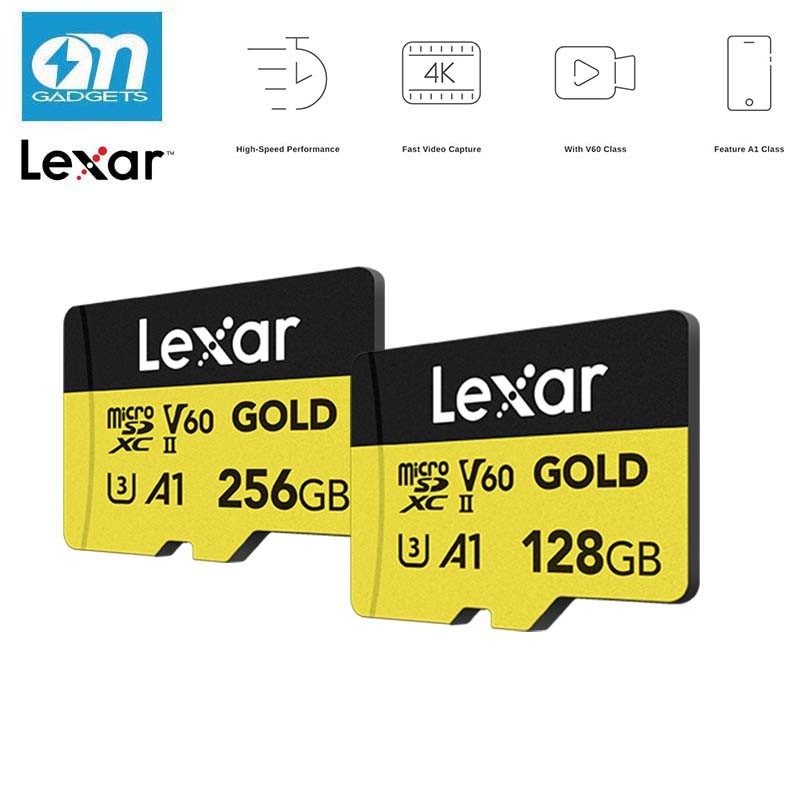 Lexar Professional GOLD micro SD การ์ด SDXC UHS-II 4K การ์ดบันทึกสําหรับ Drone และ Action กล้อง