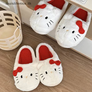 Lnth รองเท้าแตะตุ๊กตา Kittys Kawaii น่ารักนักเรียนฤดูใบไม้ร่วงฤดูหนาวห้องนอน Soft Cushion Plush ห้องนอน Aldult รองเท้าสาว Xmas ร้อน