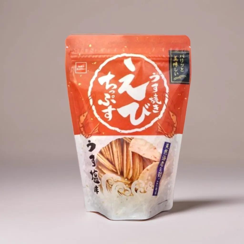 Usuyaki ข้าวเกรียบแผ่นรสกุ้งทอดกรอบ สไตล์ญี่ปุ่น รสเค็มกลมกล่อม 80g