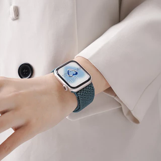 สายรัดไนลอนถักยืดหยุ่นสําหรับ Iwatch Apple Watch Ultra 3 2 Series 11 10 9 8 7 6 5 4 SE 3 2 49 46 45 42 41 มม.Smartwatch T800 Ultra I8 Pro Max S8 S9 Ultra 8 MAX 9 PRO S20 T500