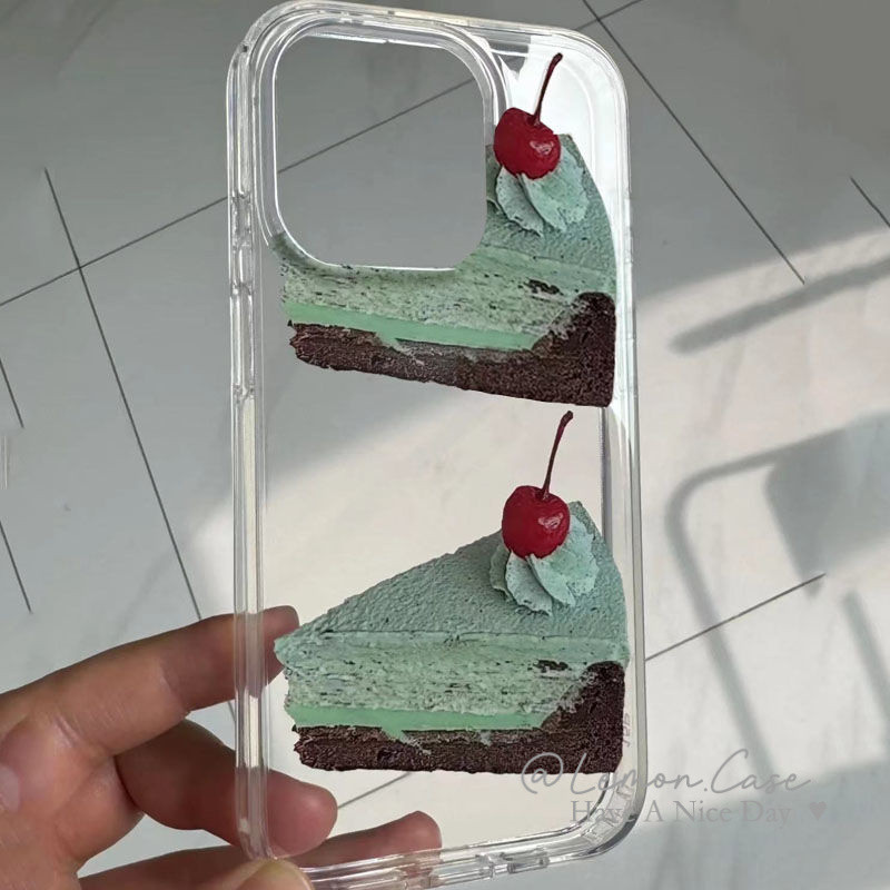 เคสโทรศัพท์แบบนุ่ม ins สไตล์ Mint สมาร์ทเค้กสําหรับกรณี iphone 15 15promax 14promax 13pro 13promax 1