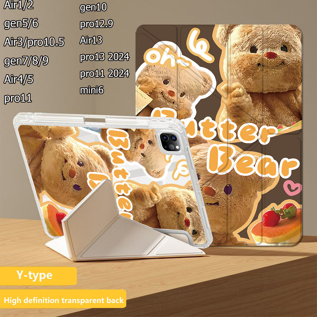 (pro12.9) เคสสำหรับไอแพด มีที่ใส่ปากกา รุ่นAir1/2 13 10.5 ,pro11/24 Air13 Pro11 Air4/5/6 mini6 ,Air3 Gen10 gen/5/6 7/8/9