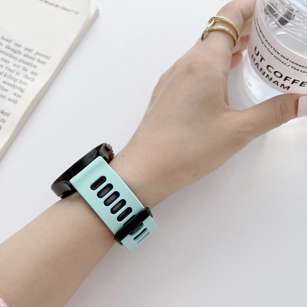 สายซิลิโคน 20 มม.22 มม.สําหรับ Garmin Venu3 Venu2 /Vivoactive 3 4 5 /vivomove3 HR/Venu 2 3 สองสี WatchBand ระบายอากาศสีนุ่มการจับคู่