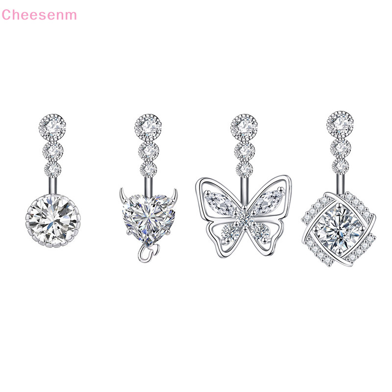 Cheenm แฟชั่นหัวใจ Belly ปุ่มแหวนสแตนเลส Dangle Navel Barbell สําหรับผู้หญิงสาวเซ็กซี่เครื่องประดับ TH