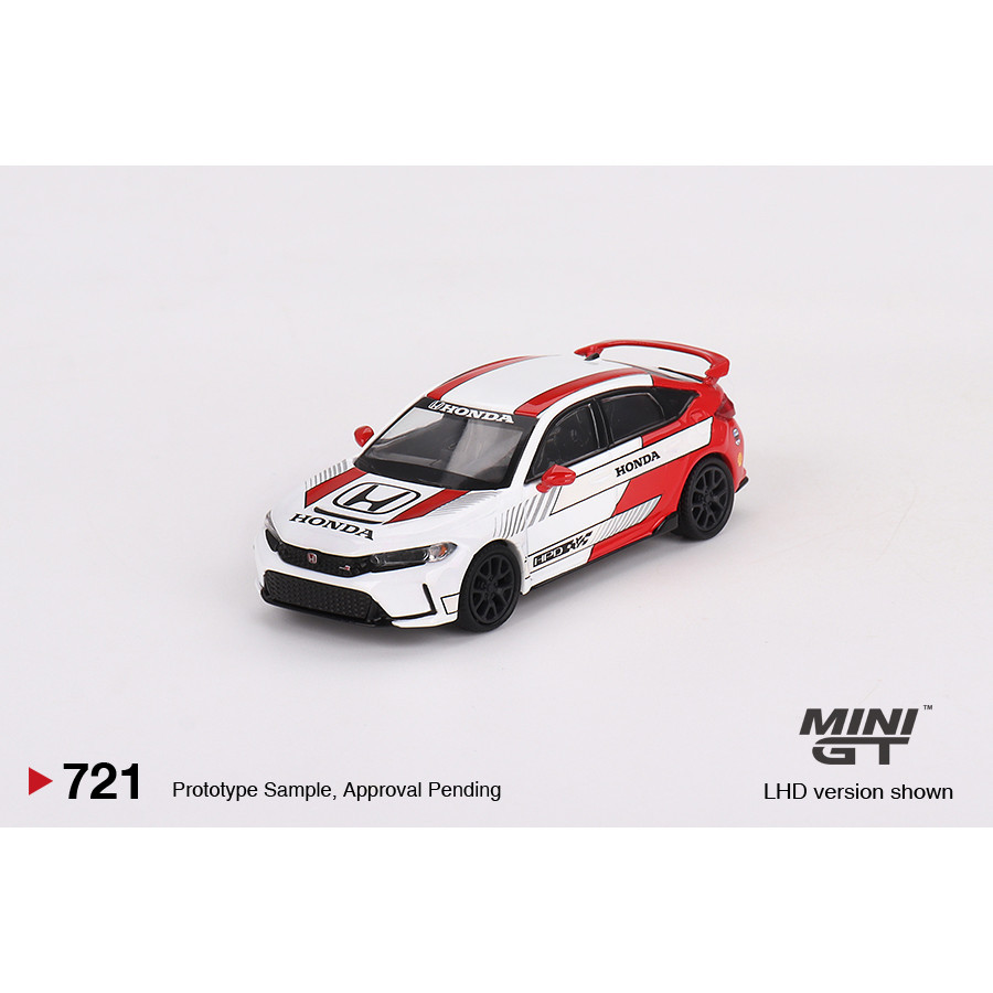MINI GT No.721 Honda Civic Type R #2 2023 Pace Car White MGT00721 Diecast model cars