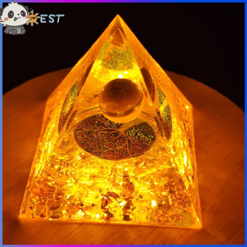 ❉เดอะเบสท์❉ Tiger Eye Orgonite Pyramid Healing Crystals Energy Generator Reiki Chakra Multiplier Org