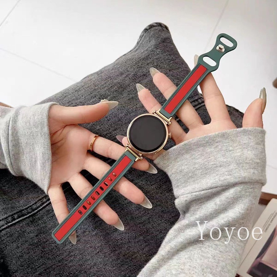 20 มม.22 มม.สายคล้องคอทูโทนสําหรับ Samsung Galaxy watch 7 6/4/5 pro/คลาสสิก/เกียร์ s3/active 2 กีฬาสายรัดข้อมือซิลิโคน