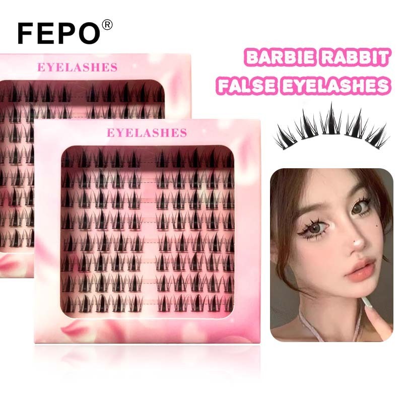 FEPO 8 แถวขนตาปลอมคลัสเตอร์เดี่ยว EyeLash ธรรมชาติหนาขนตาปลอม